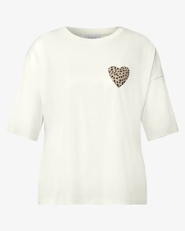 Street One Studio Shirt with Heart - Off White