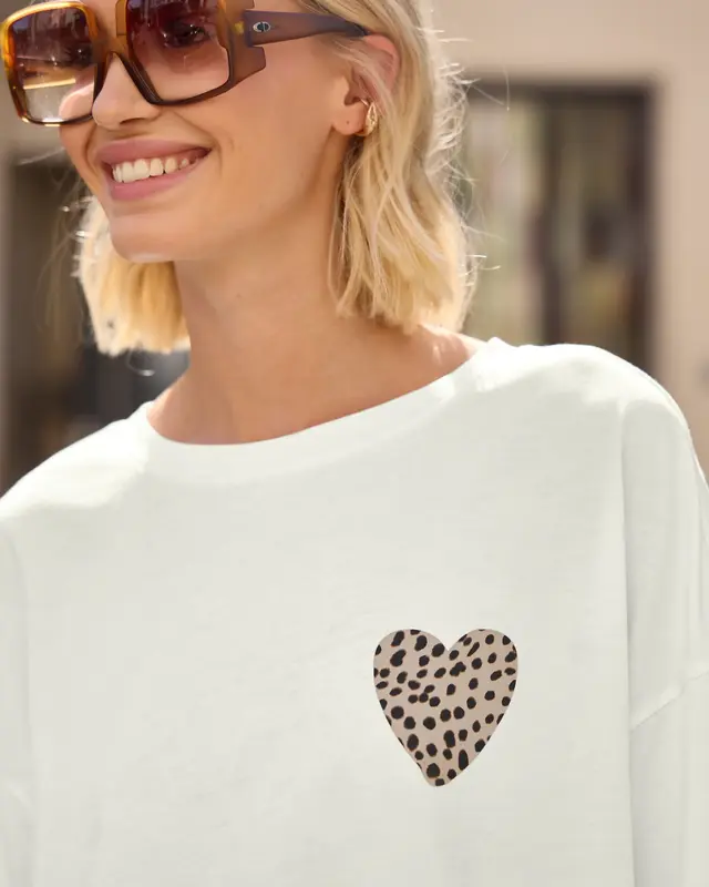Street One Studio Shirt met Hartje - Off White