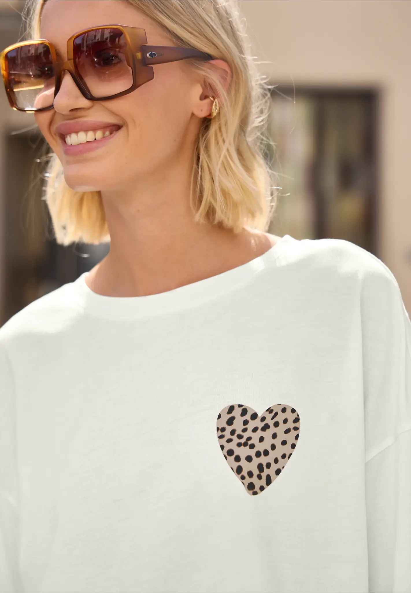 Street One Studio Shirt mit Herz - Off White