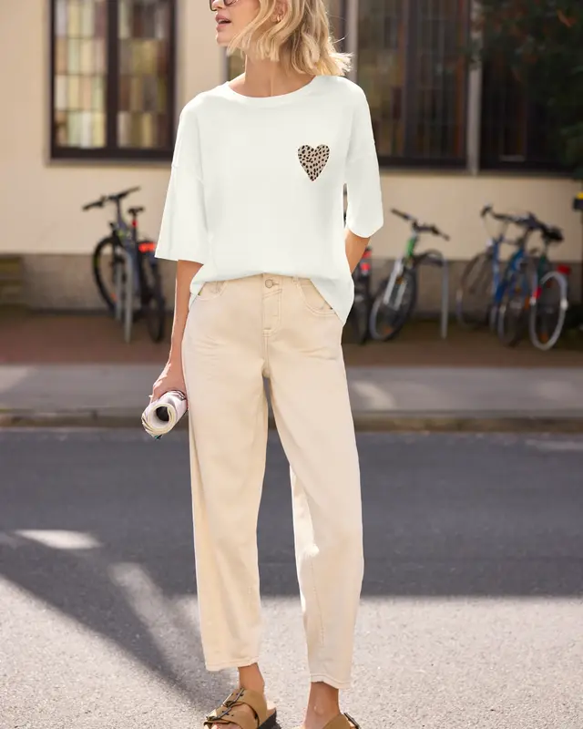 Street One Studio Shirt with Heart - Off White