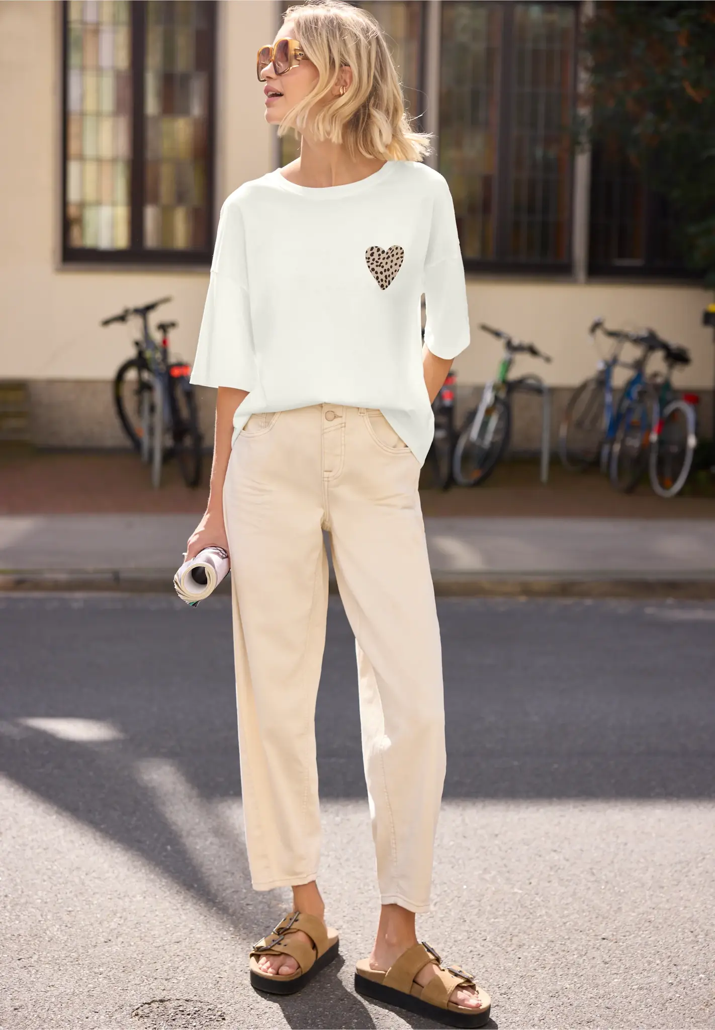 Street One Studio Shirt with Heart - Off White