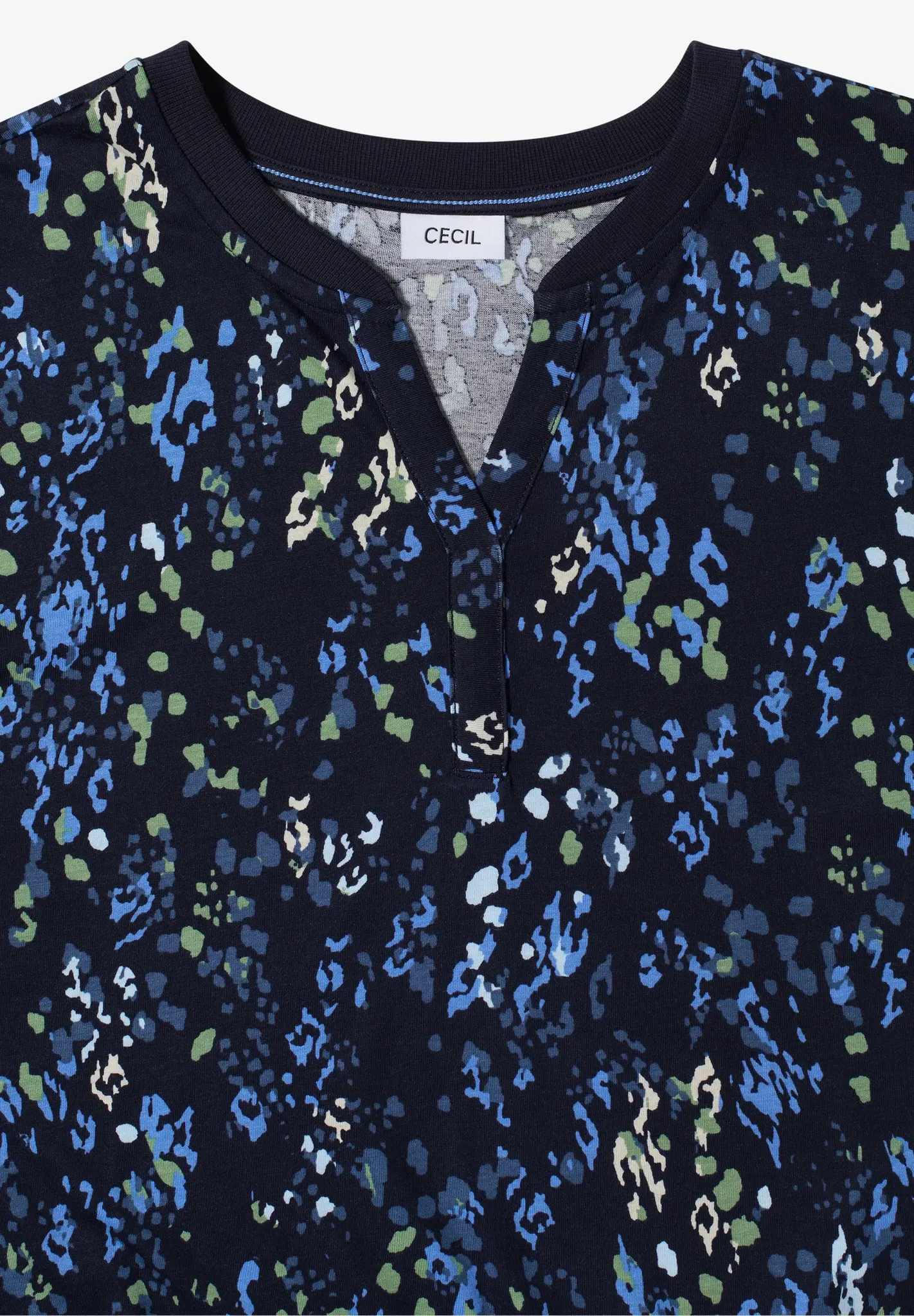 Cecil Shirt met Split en Print - Urban Dark Blue