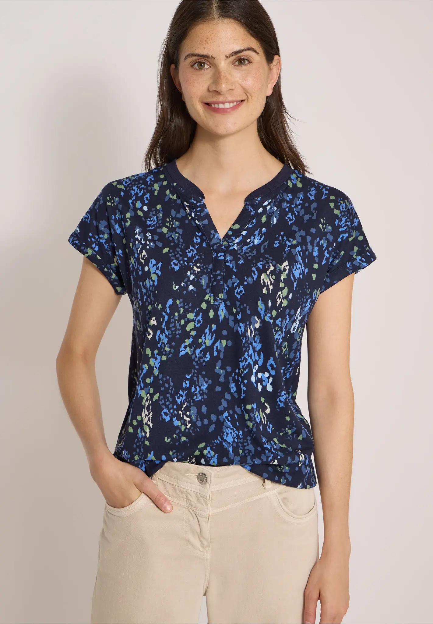 Cecil Shirt with Print - Urban Dark Blue