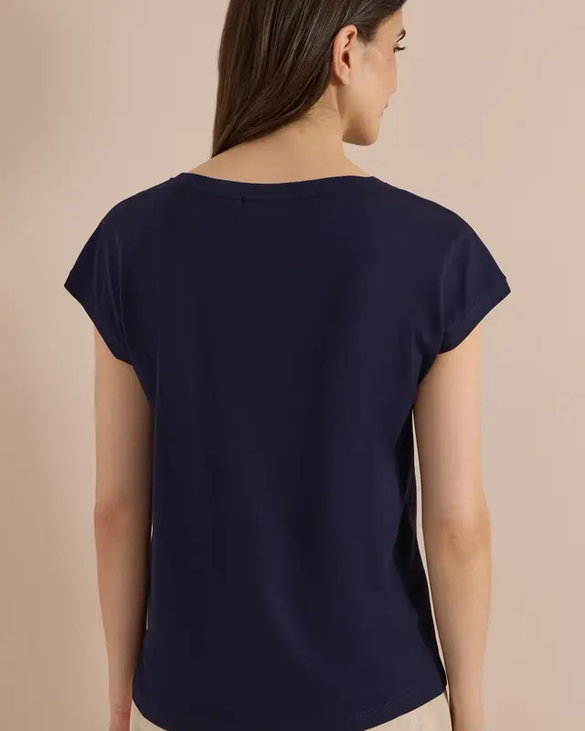 Cecil Shirt mit Frontprint - Urban Dark Blue