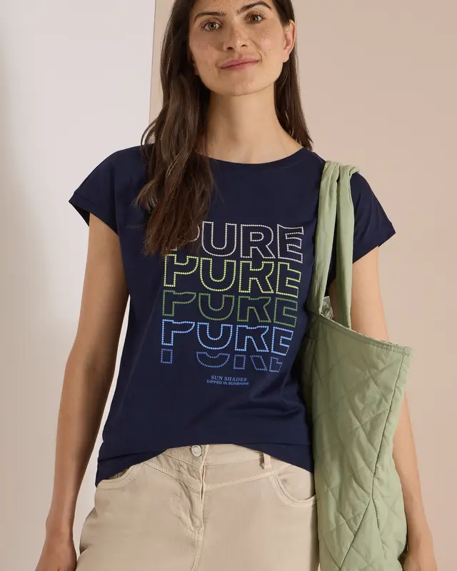 Cecil Shirt mit Frontprint - Urban Dark Blue