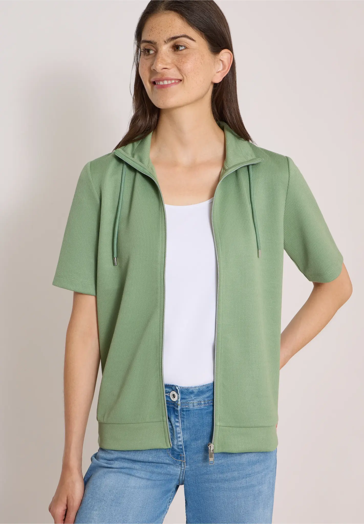 Cecil Jack Kurzarm- Deep Matcha Green