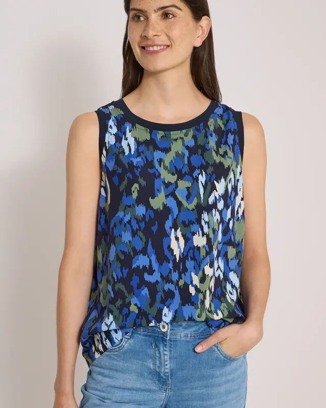 Cecil Blousetop with Print - Urban Dark Blue