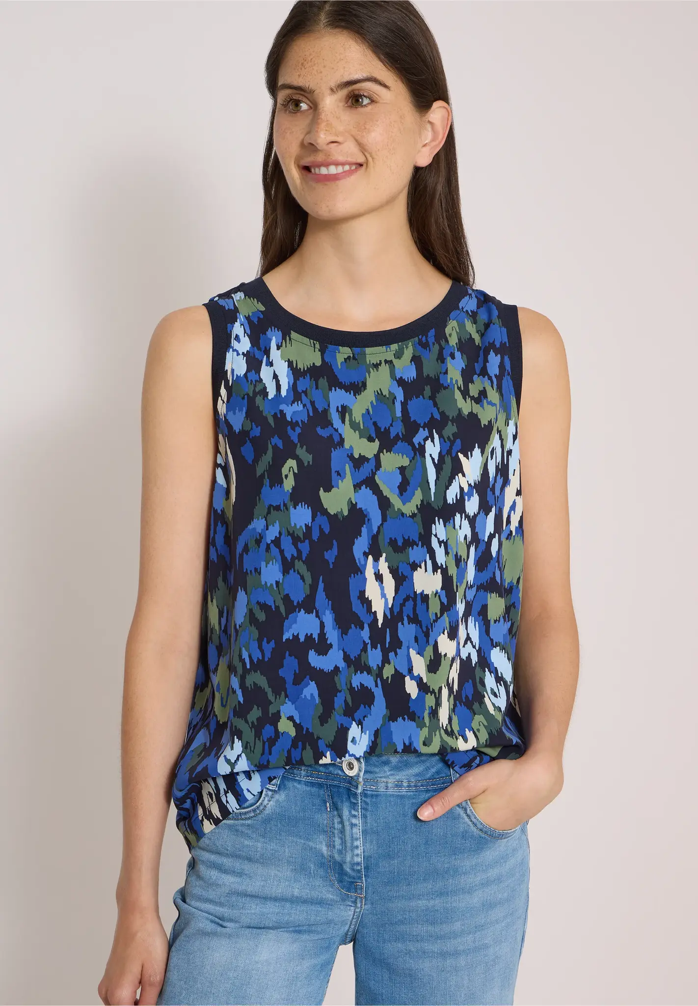 Cecil Blusentop mit Print - Urban Dark Blue