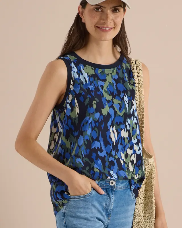 Cecil Blusentop mit Print - Urban Dark Blue
