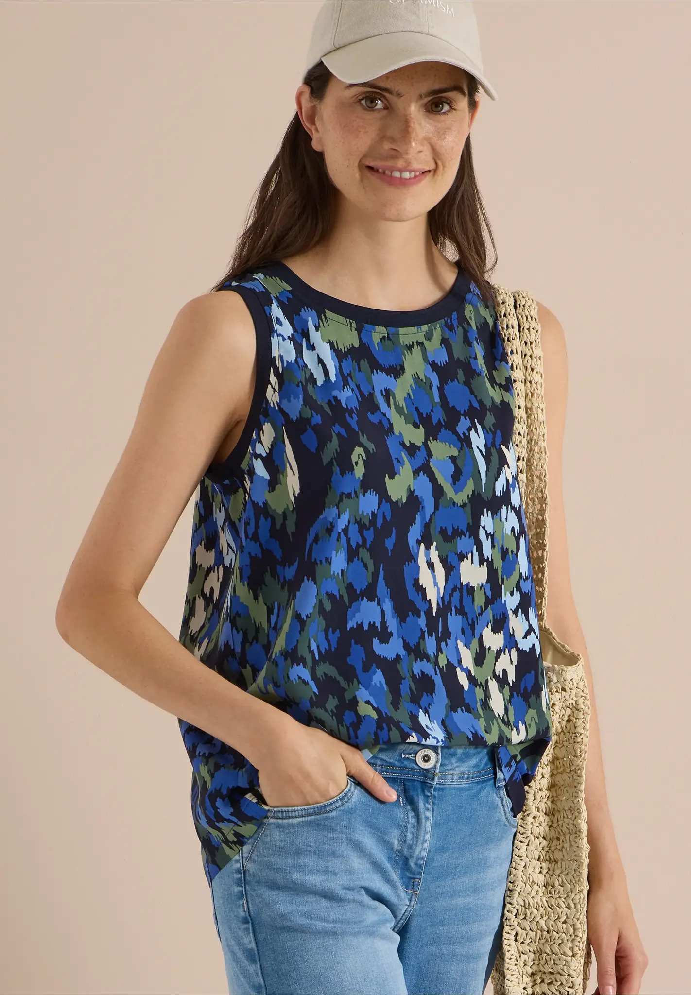 Cecil Blousetop with Print - Urban Dark Blue