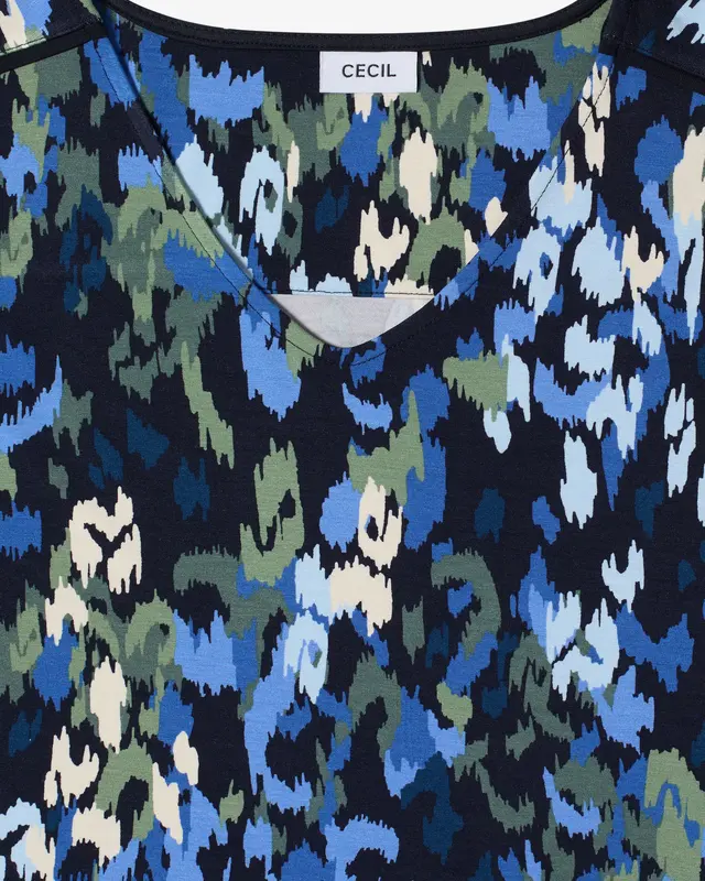 Cecil Jersey Jurk met Print - Urban Dark Blue