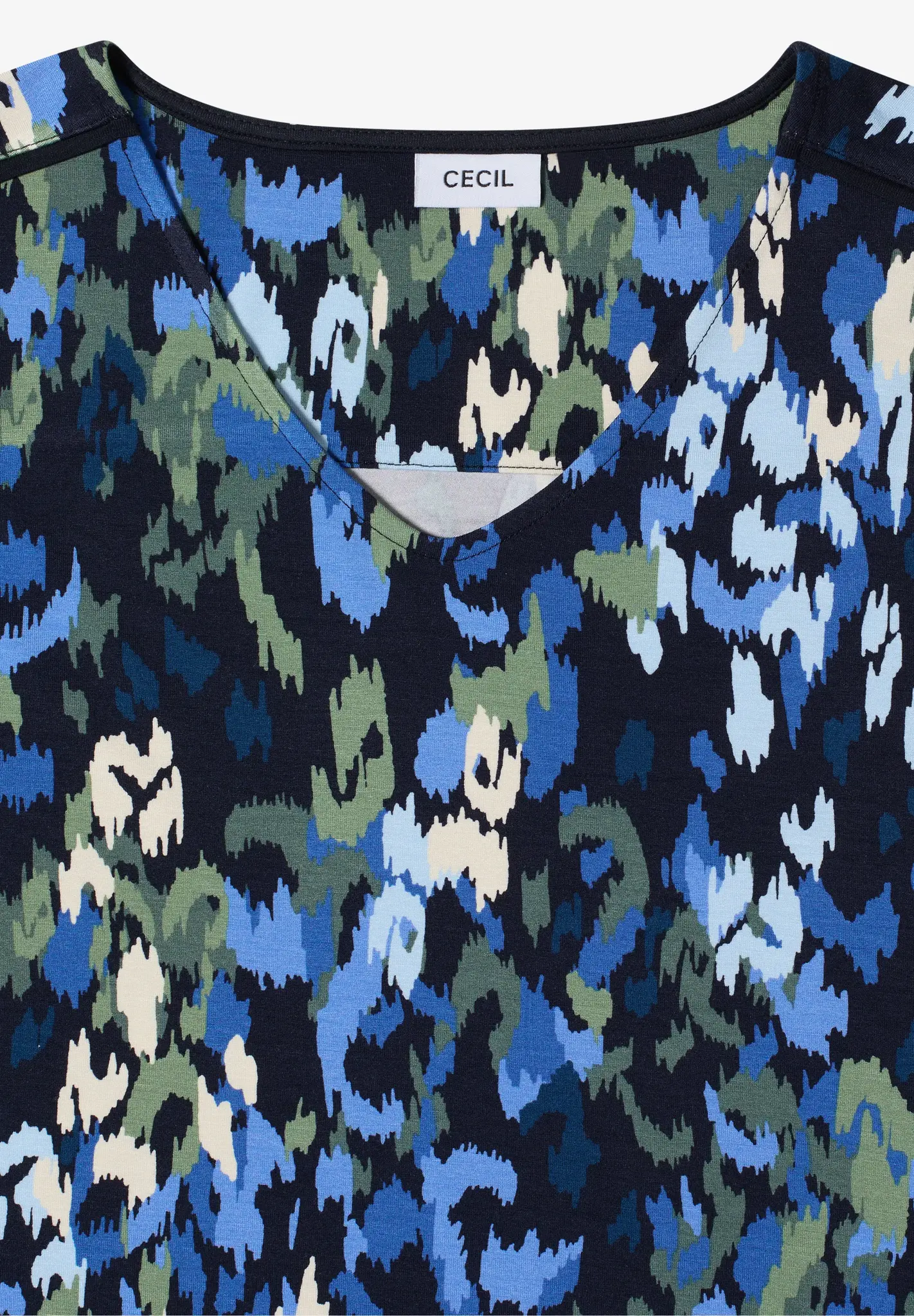 Cecil Jersey Jurk met Print - Urban Dark Blue