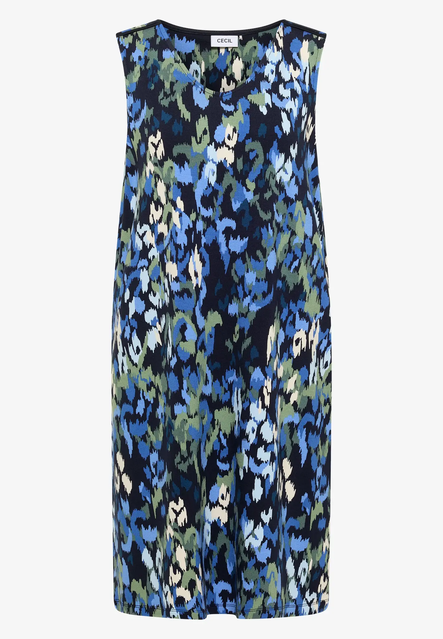 Cecil Jersey Jurk met Print - Urban Dark Blue