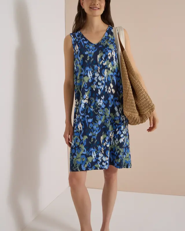 Cecil Jersey Dress with Print - Urban Dark Blue