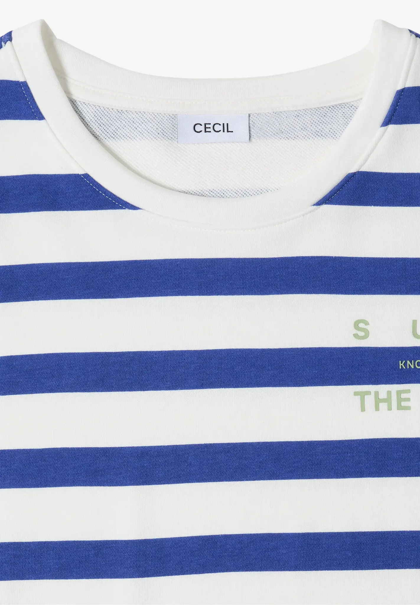 Cecil Shirt with Text and Stripes - Deep River Blue