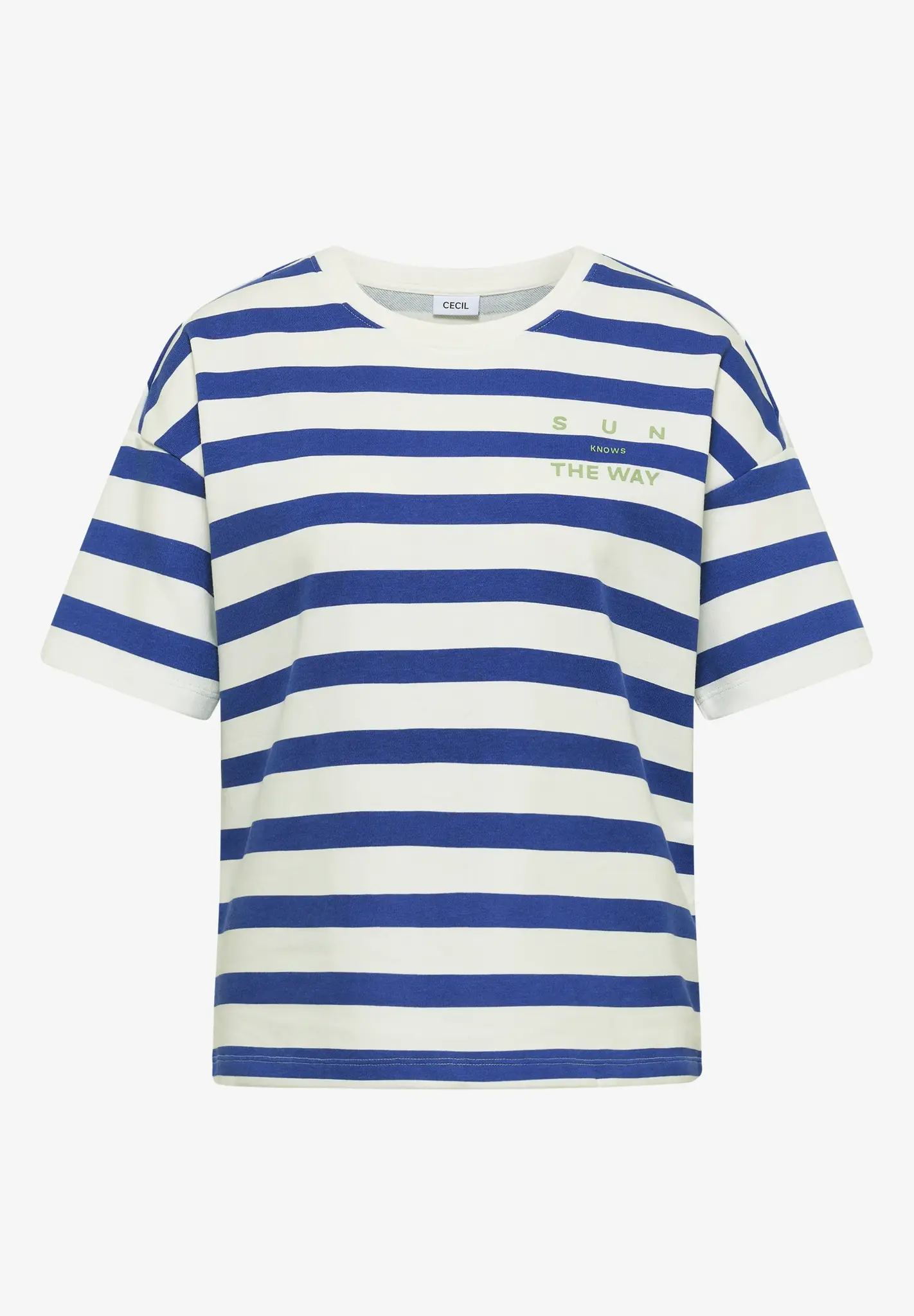 Cecil Shirt with Text and Stripes - Deep River Blue