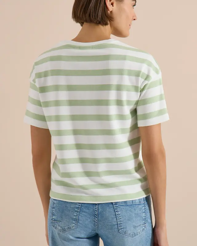 Cecil Shirt with Text and Stripes - Raw Matcha Lime