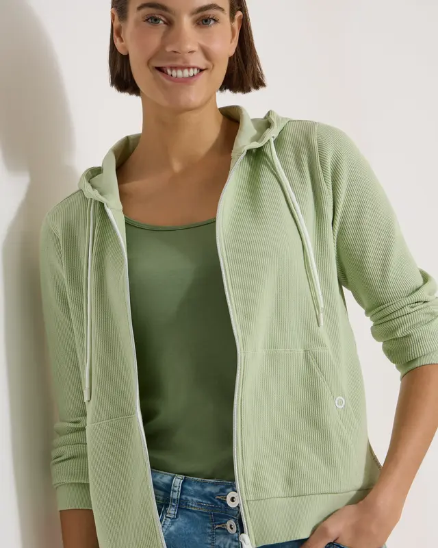 Cecil Vest met Capuchon - Raw Matcha Lime