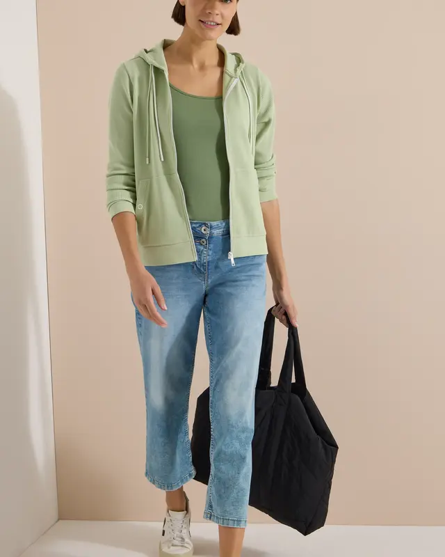 Cecil Vest met Capuchon - Raw Matcha Lime