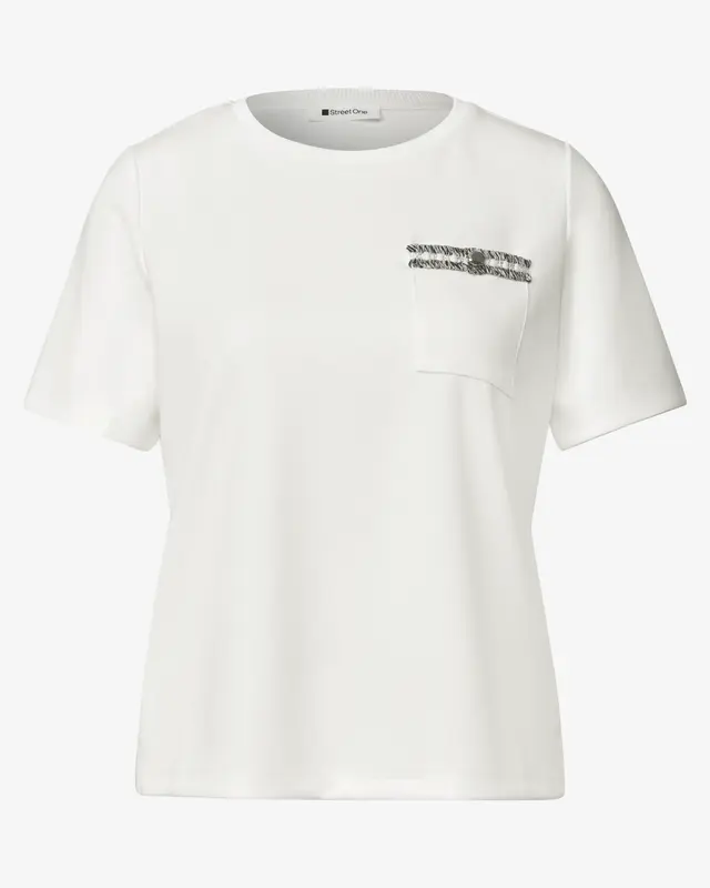 Street One Shirt mit Brusttasche - Off White