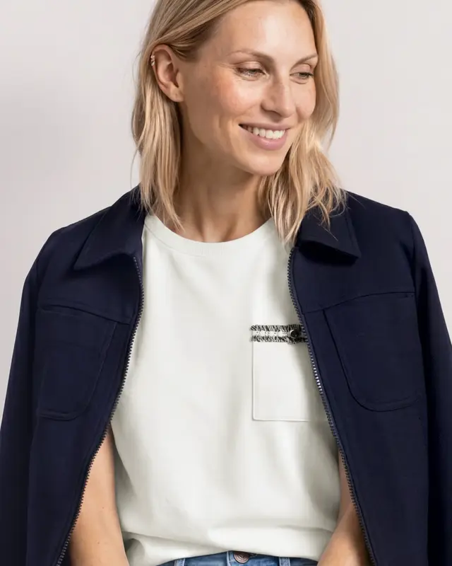 Street One Shirt mit Brusttasche - Off White
