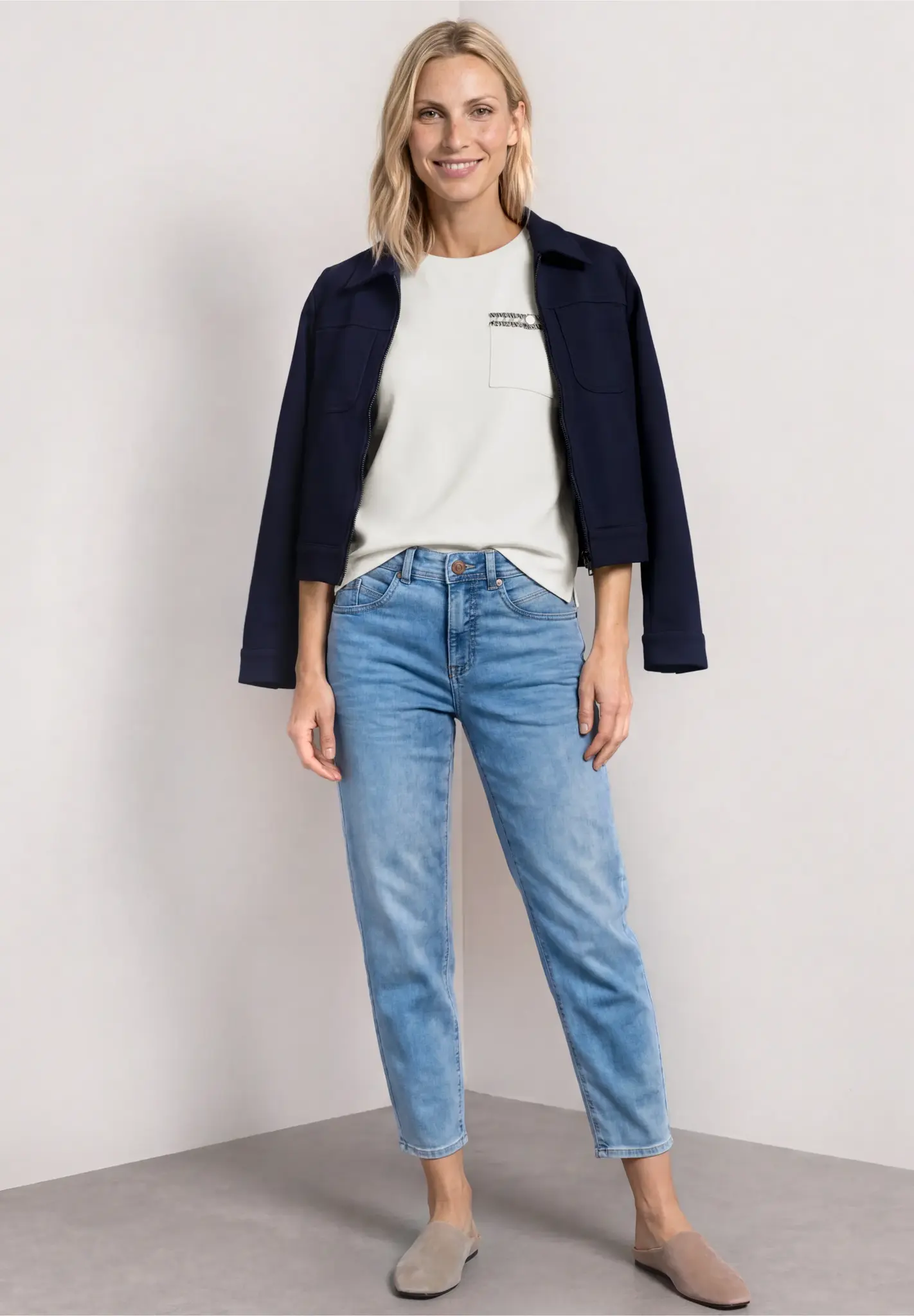 Street One Shirt met Decoratieve Borstzak - Off White