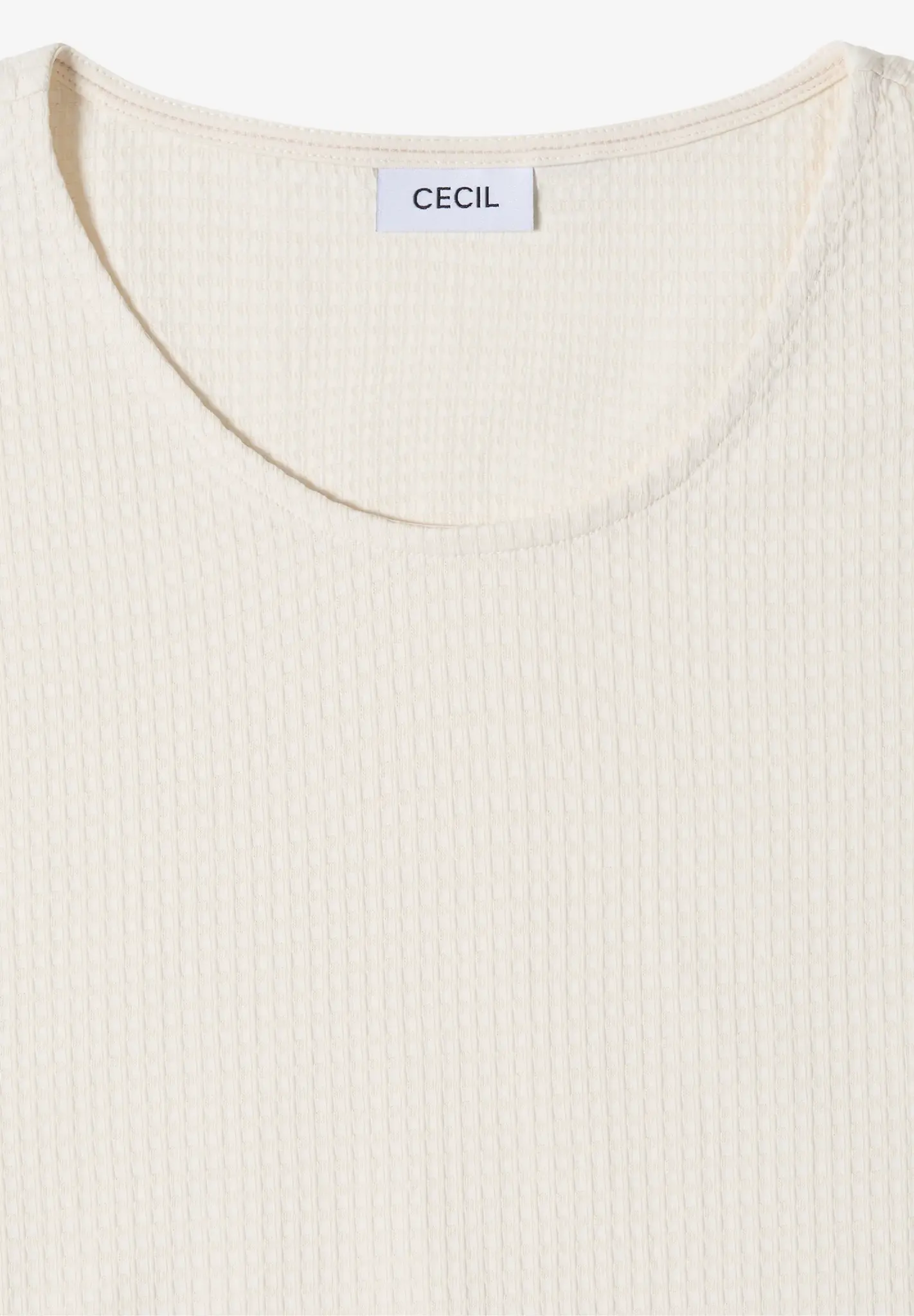 Cecil Shirt mit Waffelstruktur - Vanilla White