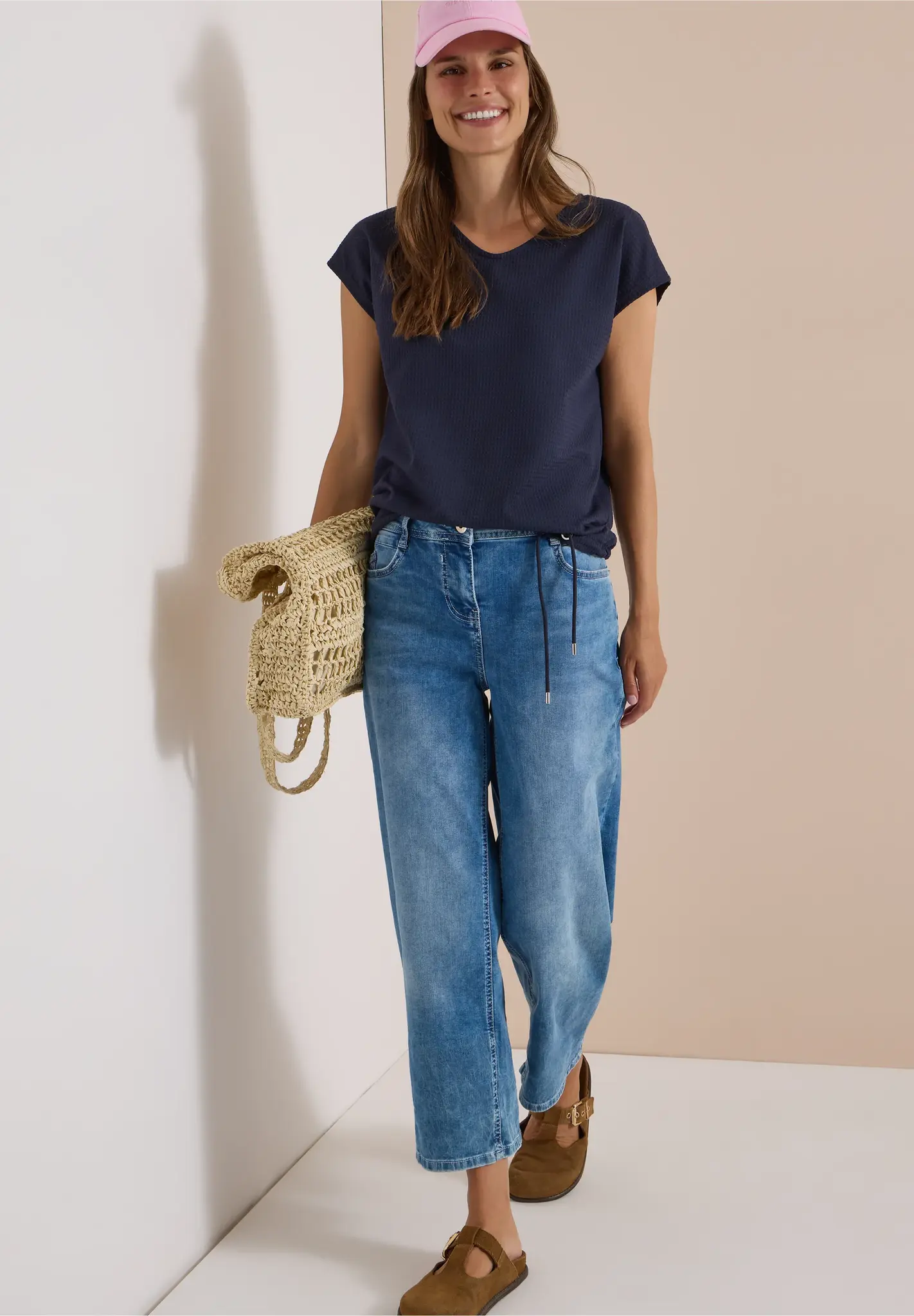 Cecil Shirt met Wafelstructuur - Urban Dark Blue