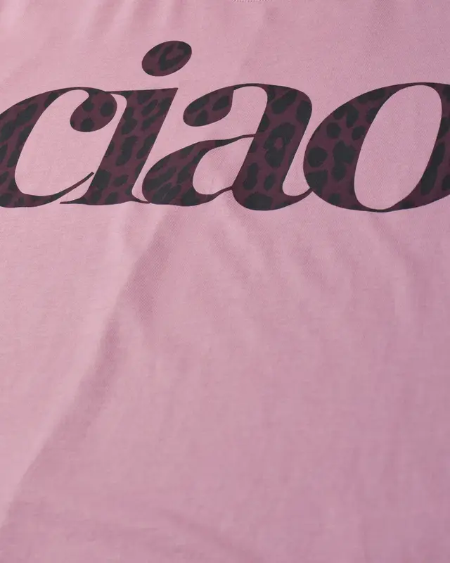 Street One Studio Shirt Round Neck with Text - Pearly Rose