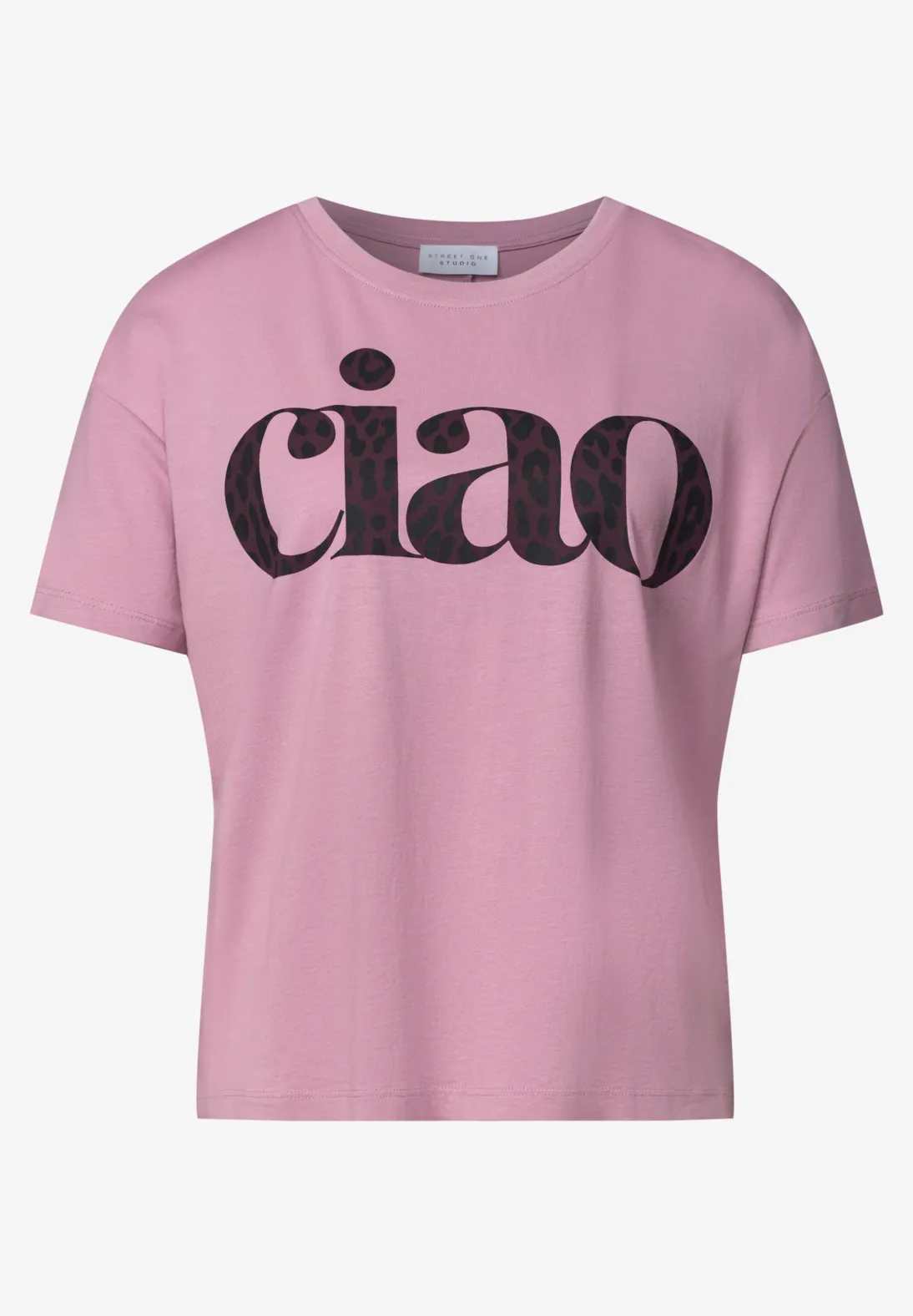 Street One Studio Shirt Ronde Hals met Tekst - Pearly Rose