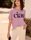 Street One Studio Shirt Ronde Hals met Tekst - Pearly Rose