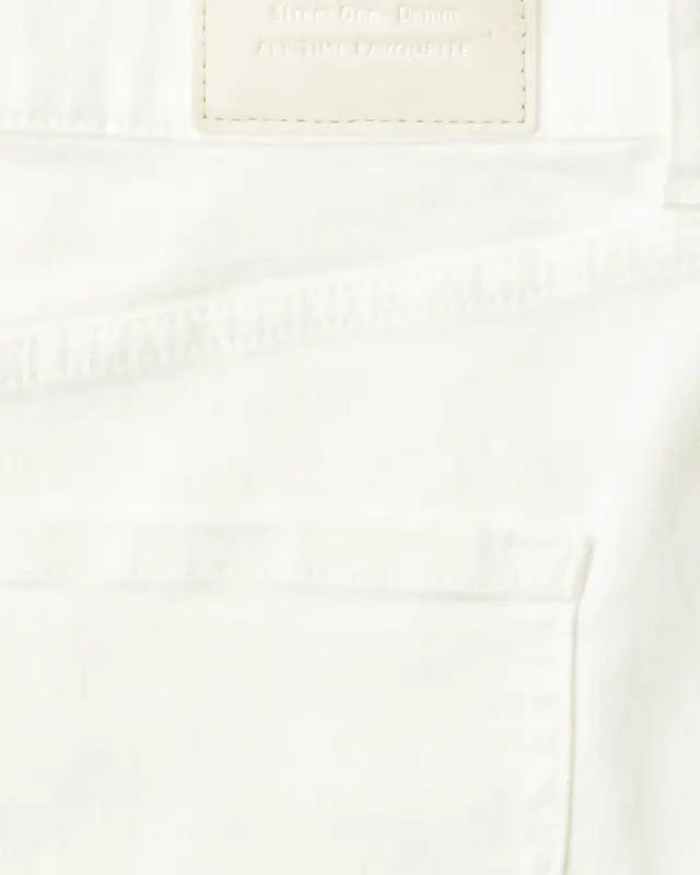 Street One High Waist Barrel Jeans - Off White Washed