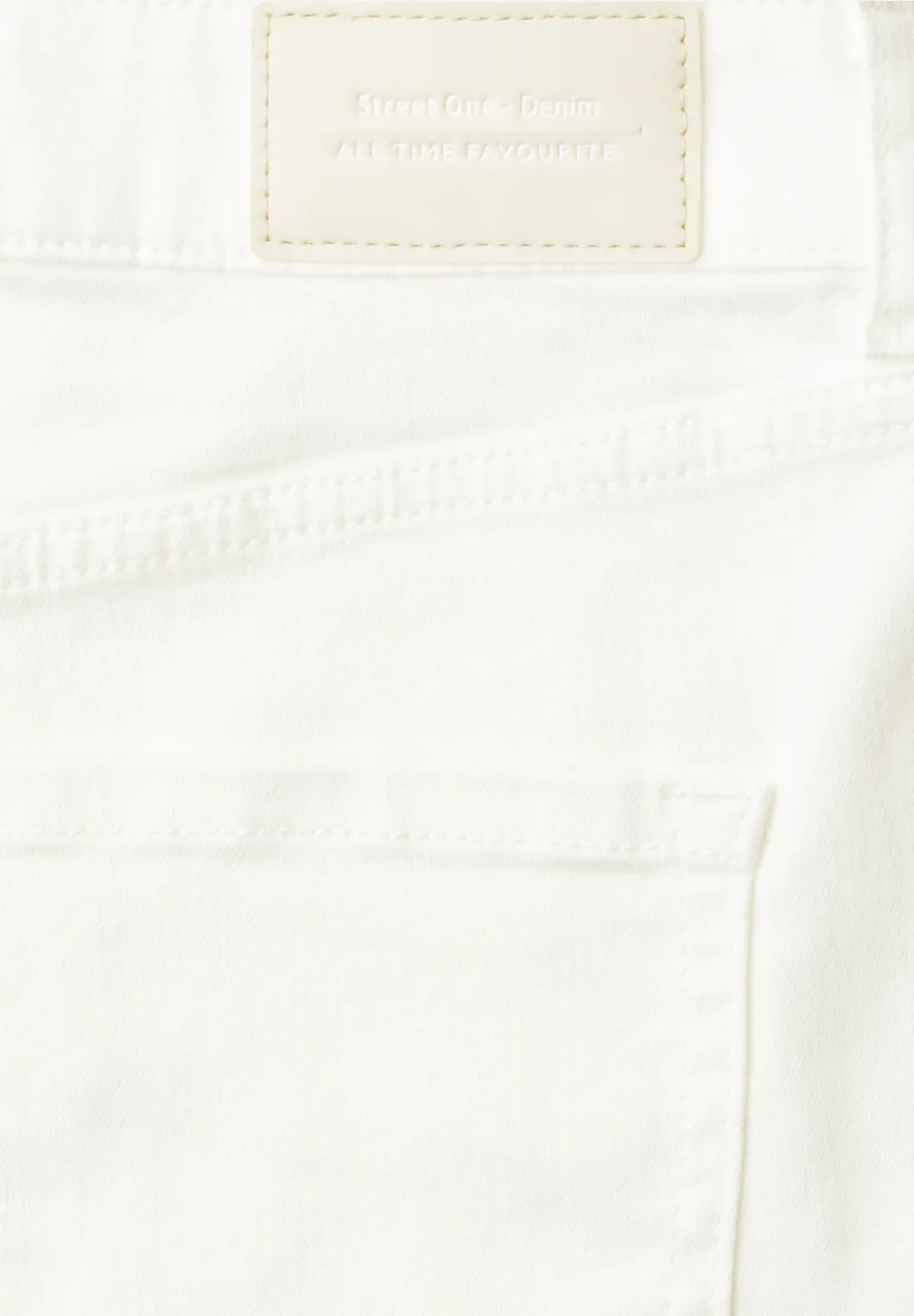 Street One High Waist Barrel Jeans - Off White Washed