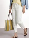 Street One High Waist Barrel Jeans - Off White Washed