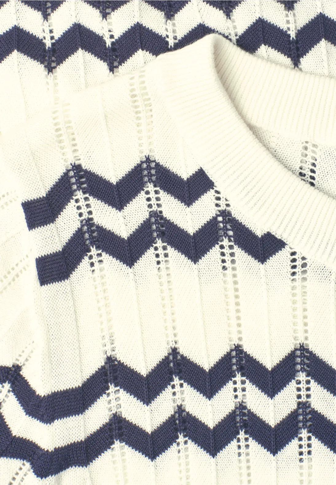 Street One Trui Zigzag Patroon - Off White