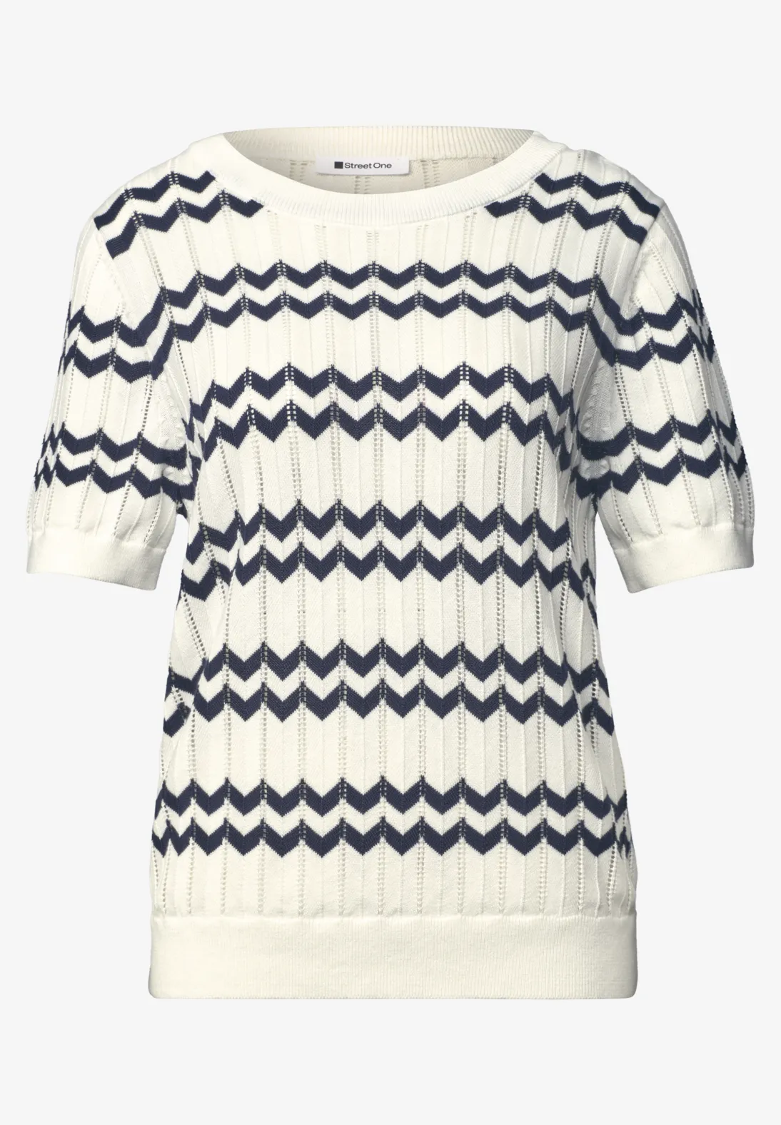 Street One Jumper Zigzag Pattern - Off White