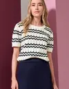 Street One Trui Zigzag Patroon - Off White
