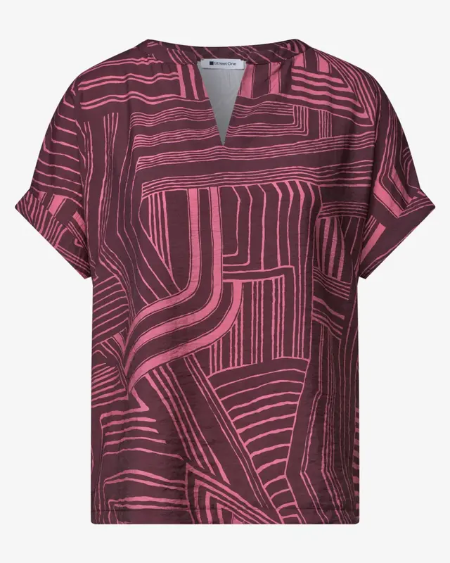 Street One Shirt met Split - Blush Berry