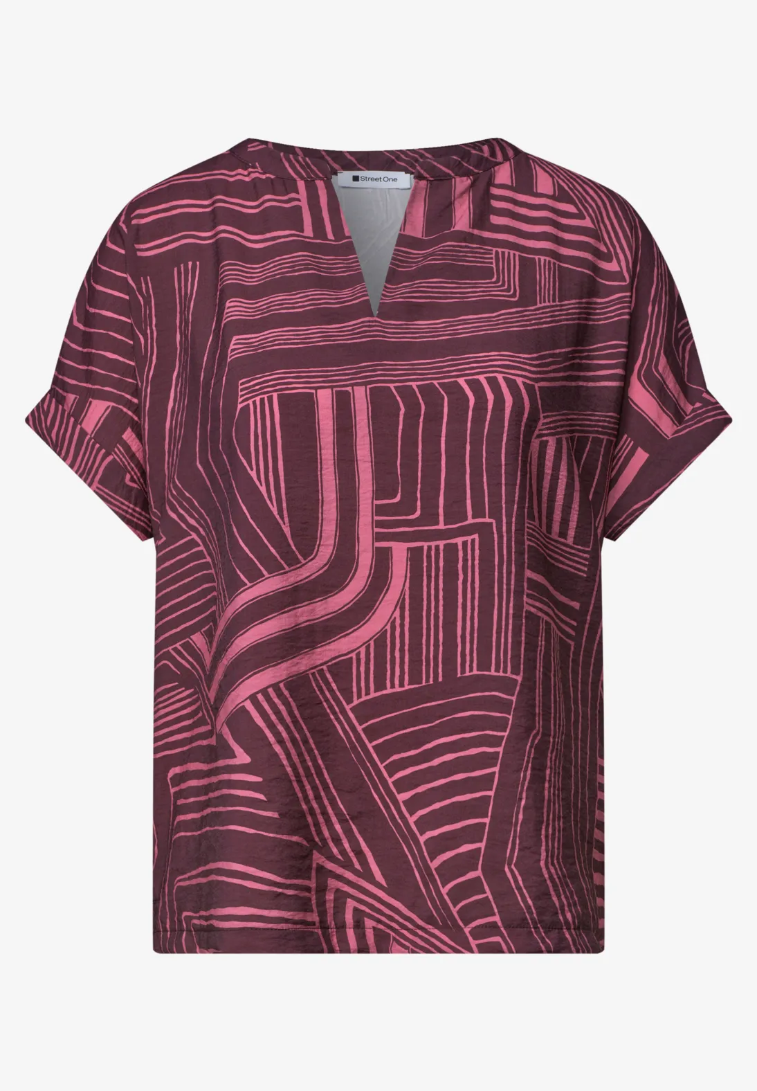 Street One Shirt met Split - Blush Berry