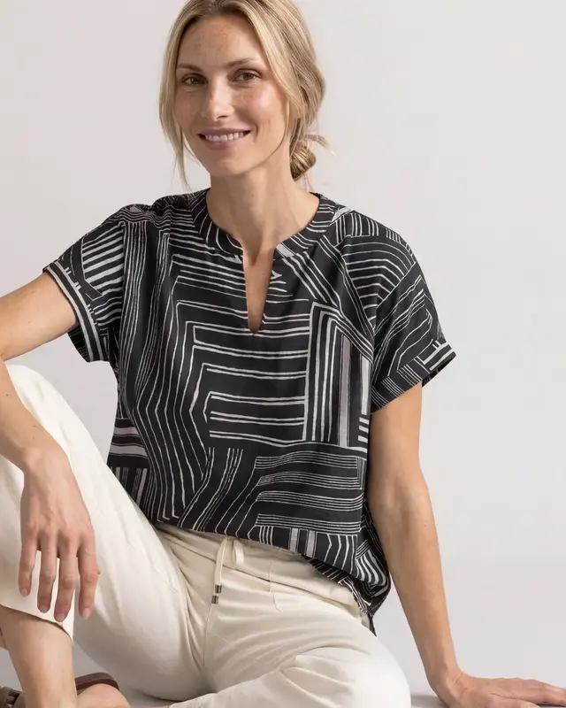 Street One Shirt met Split - Darkest Blue
