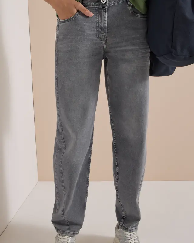 Cecil Barrel Leg Jeans Scarlett - Light Grey Wash
