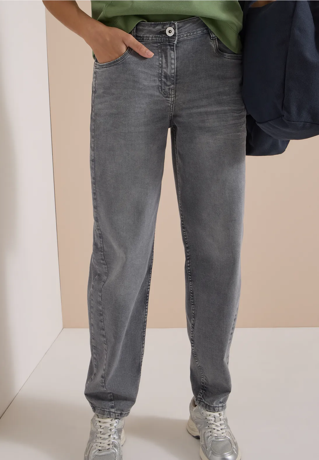 Cecil Barrel Leg Jeans Scarlett - Light Grey Wash