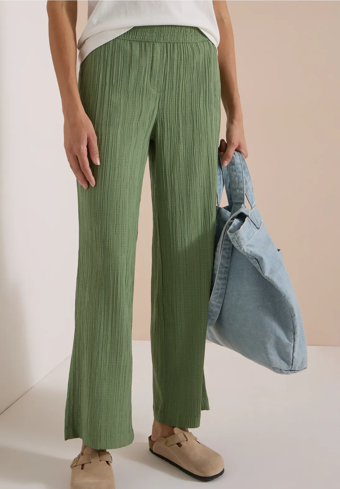 Cecil Wide Leg Hose Neele - Deep Matcha Green