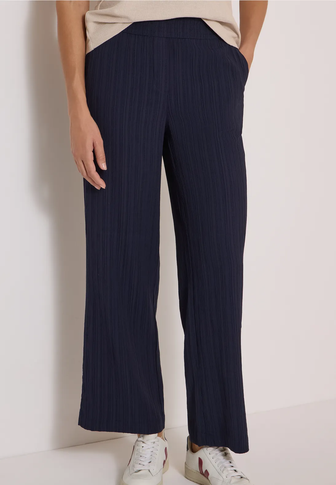 Cecil Wide Leg Broek Neele - Urban Dark Blue