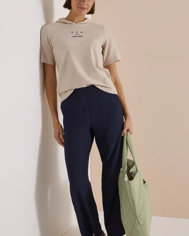 Cecil Wide Leg Hose Neele - Urban Dark Blue