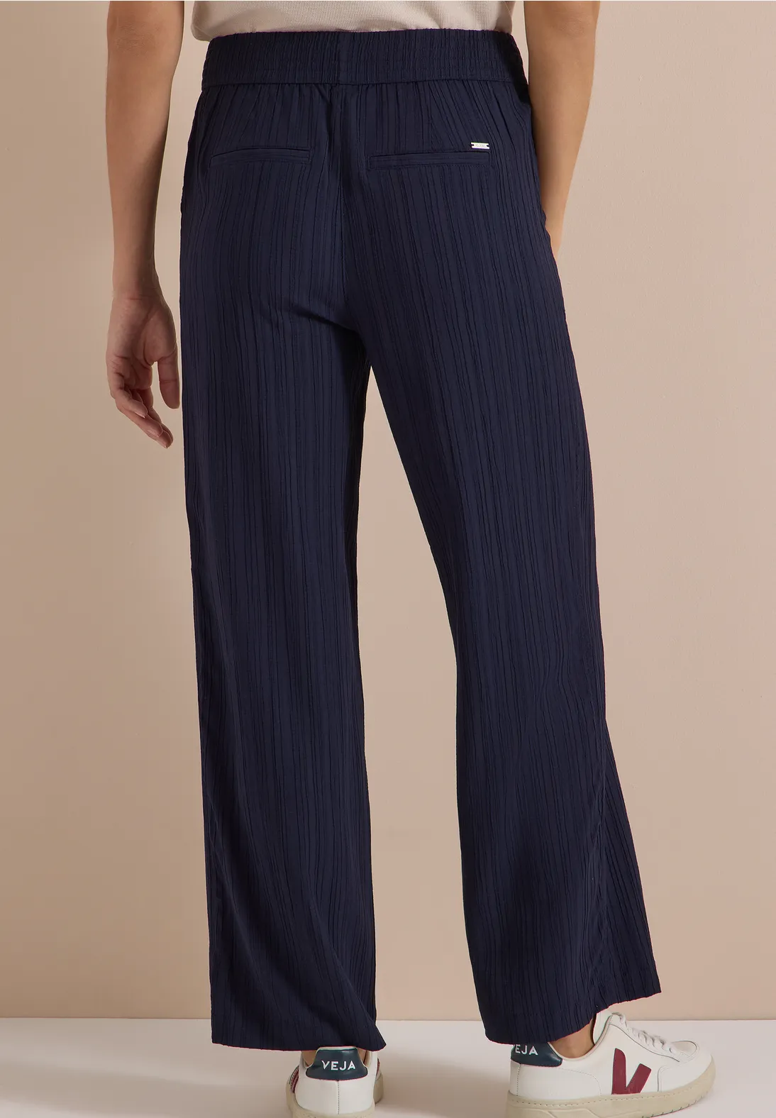 Cecil Wide Leg Broek Neele - Urban Dark Blue