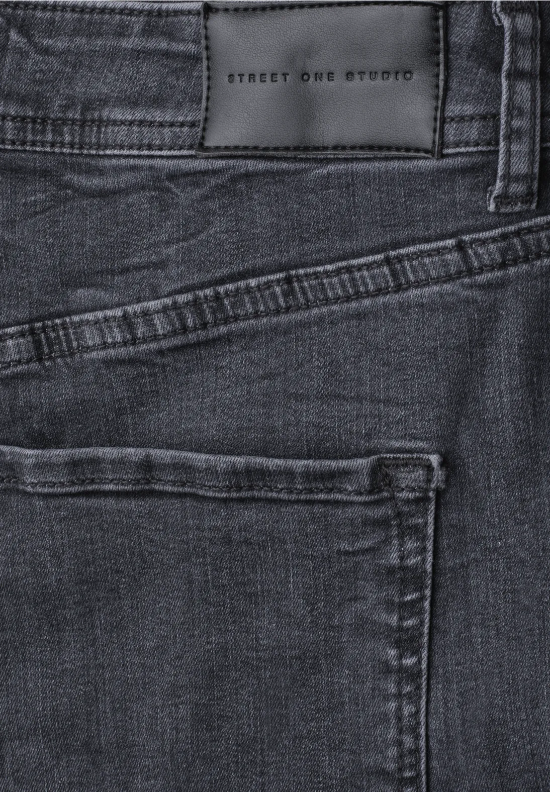 Street One Studio High Waist Barrel Jeans - Steel Grey Net Washed