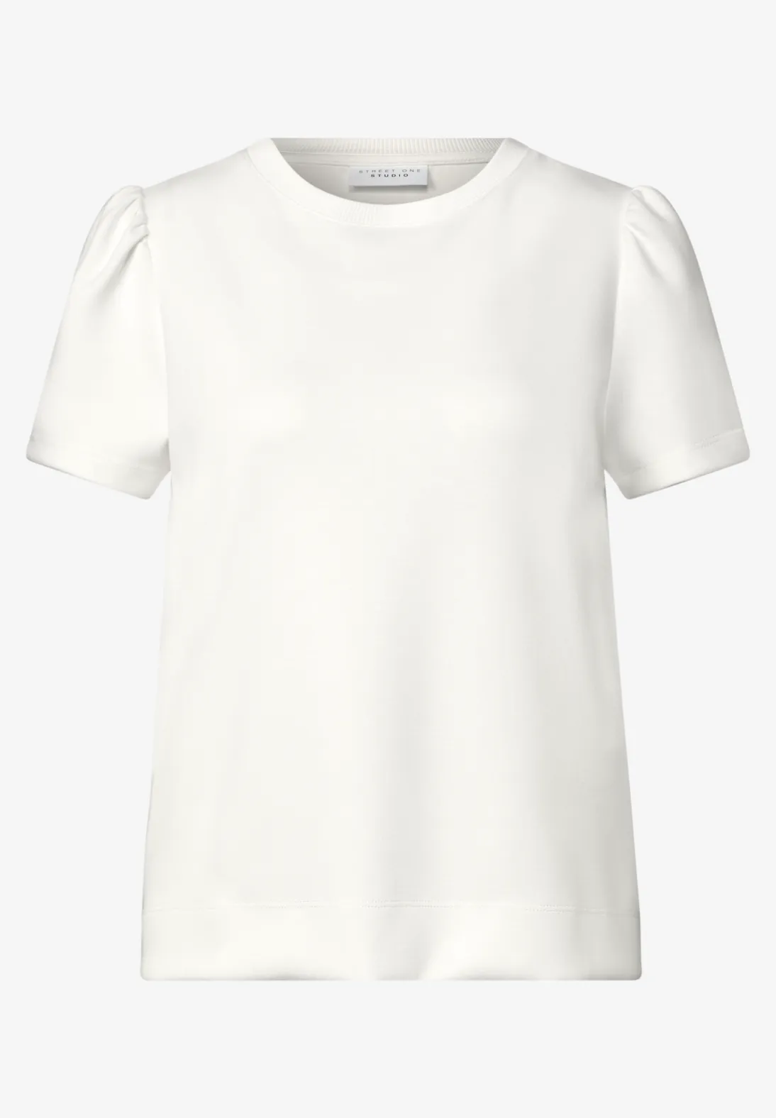 Street One Studio Effen Shirt met Plooien - Off White