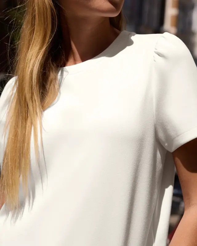 Street One Studio Effen Shirt met Plooien - Off White
