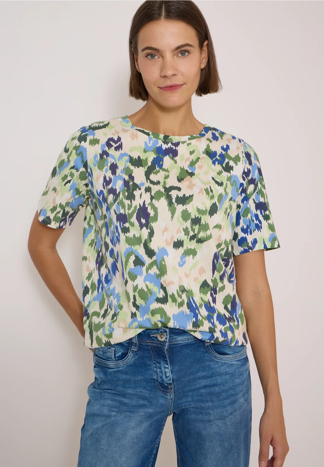 Cecil Shirt met Print - Cashmere Beige